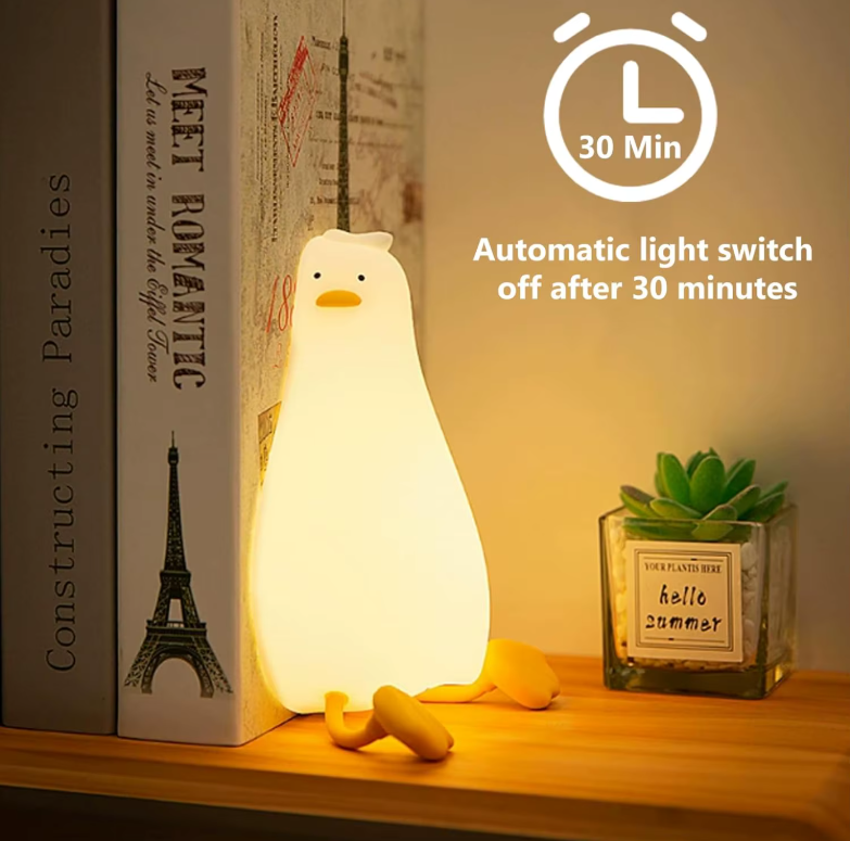 TwinklePal® Cute Duck LED Squishy Night Light For Gift USB Rechargeable Duck Lamp