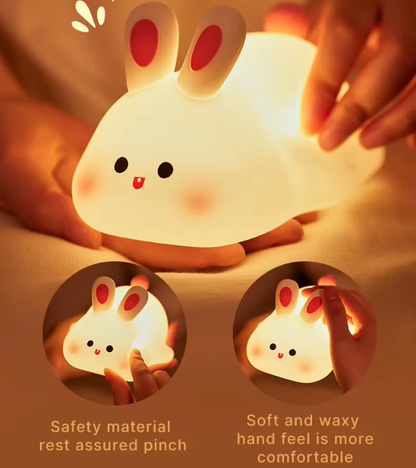 TwinklePal® Cute Rabbit Night Light LED Squishy Tap Lamp Best Gift 🎁